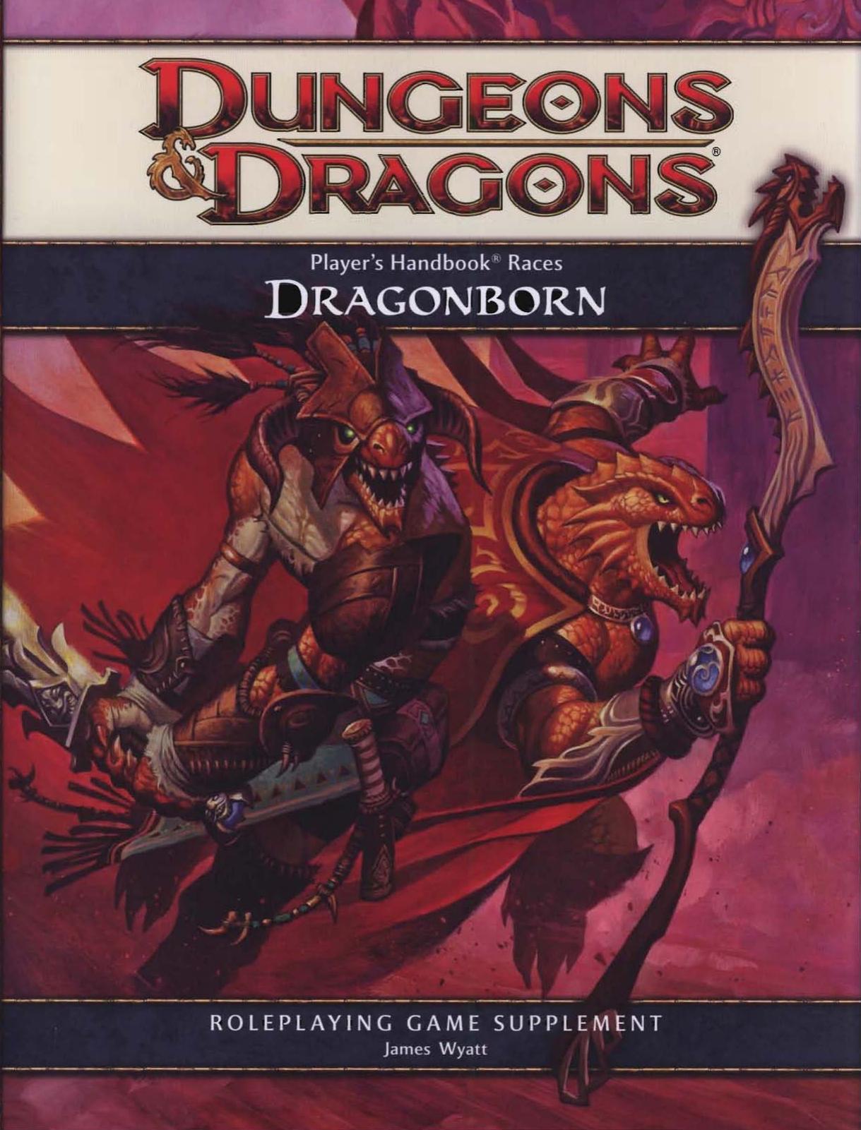 Player's Handbook Races Dragonborn A 4th Edition D&D Supplement