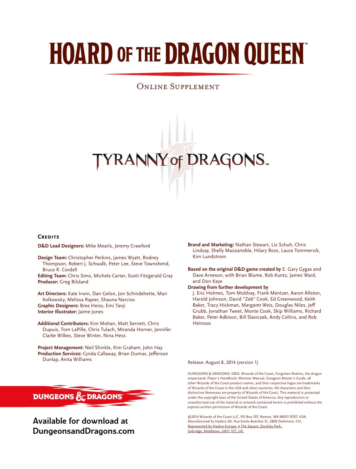Hoard of the Dragon Queen Online Supplement