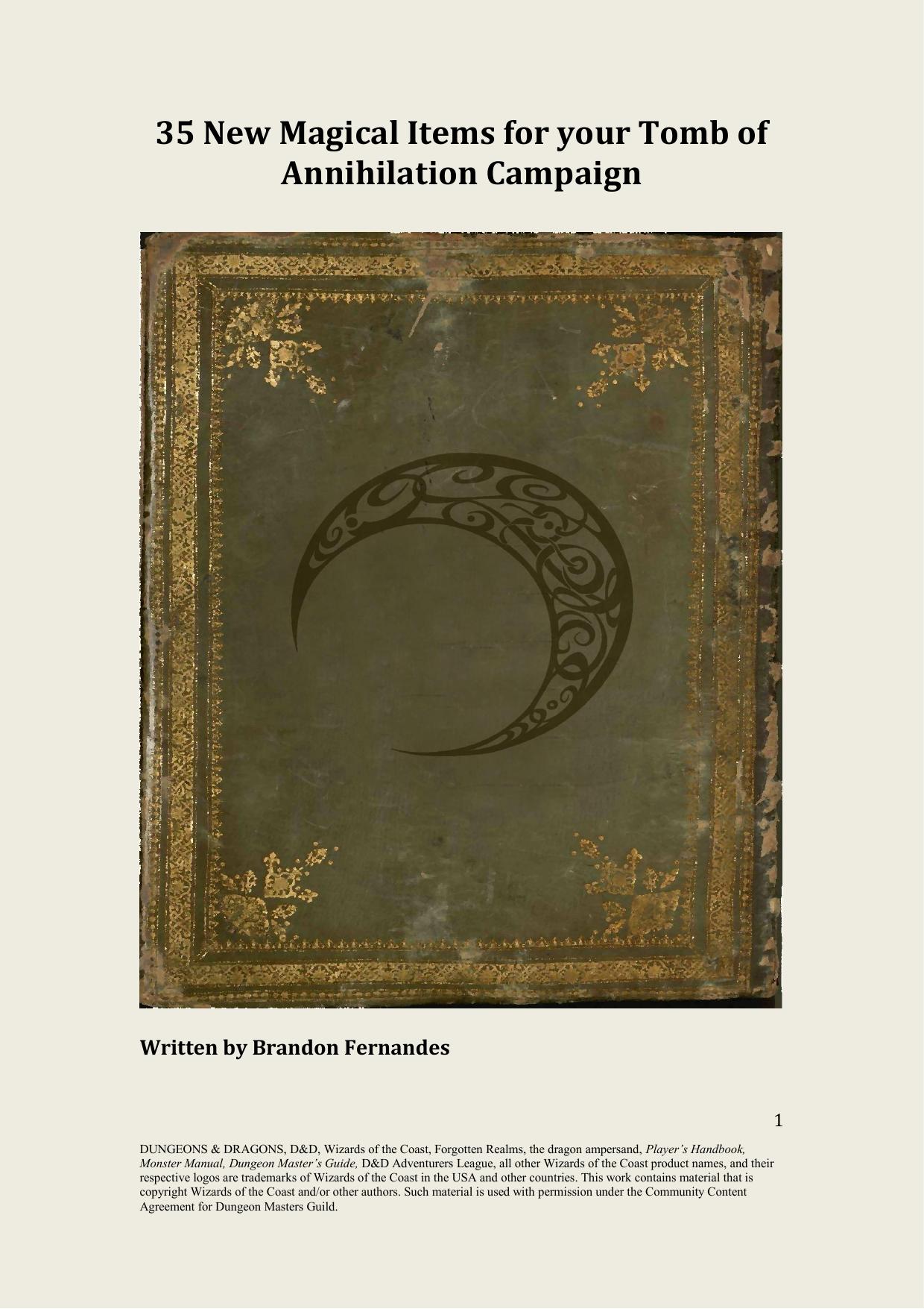 35 Magical Items for Tomb of Annihilation