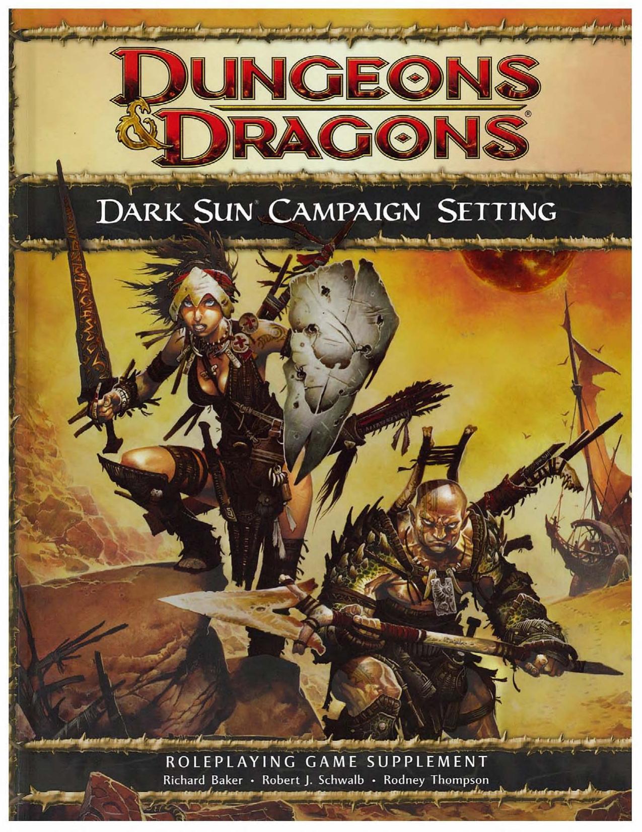 Dark Sun Campaign Setting A 4th Edition D&D Supplement