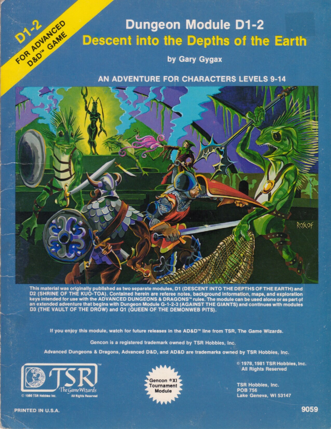 Descent Into The Depths Of The Earth - Gary Gygax
