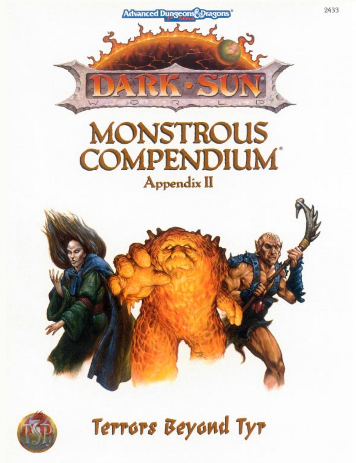 Monstrous Compendium: Terrors Beyond Tyr